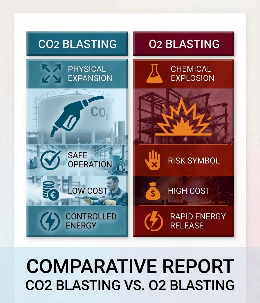 The difference between CO2 explosion and liquid oxygen explosion