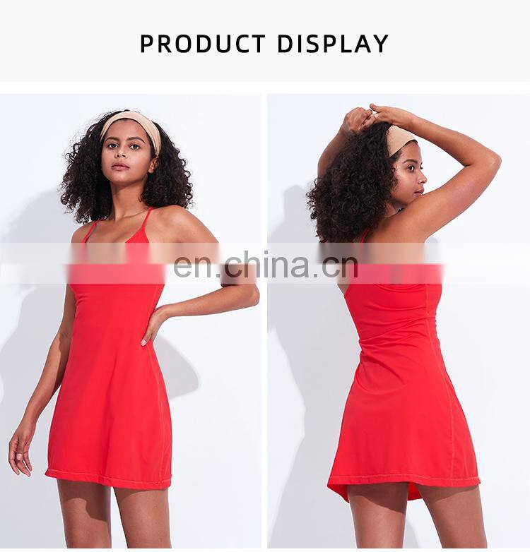 Women Golf Dress Y Back 2-in-1 Shorts Side Pocket Golf Tennis Dress Golf Skirt Comfort fabric