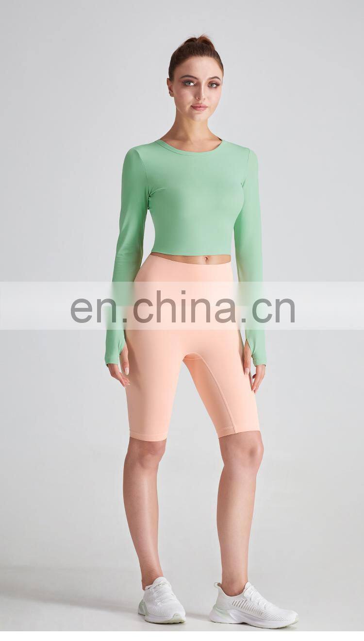 2021 New Slim Fit Yoga Tops Women Sport Running Gym t Shirt High Quality Long Sleeve t Shirt