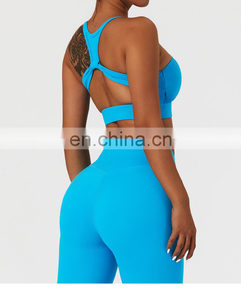 Sexy Backless Sports High Impact Gym Bras Factory Sales Women Quick Dry Sling Yoga Tops