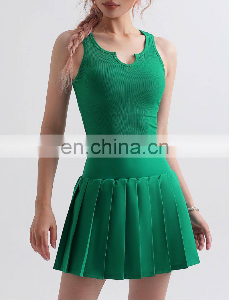 Wholesale Ribbed V Neck Crop Women Tank Tops High Elastic Gym Casual Sports Vest