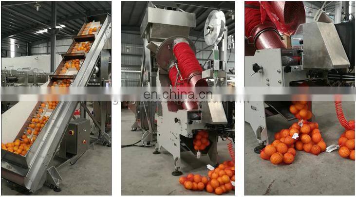 Automatic orange citrus potato garlic chill onion weighting counting Nylon Mesh Net Bag clipping packing Packaging Machine