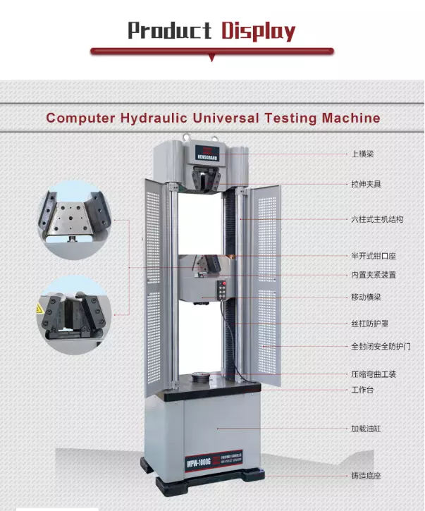 HST 100kN 300kN 500kN 600kN 1000kN 2000kN Load Cell Servo Hydraulic Utm Universal Testing Machine Tester Price WAW-B