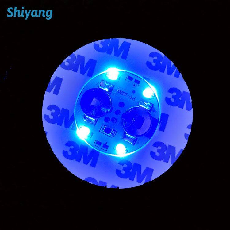 Christmas Parties Light up Custom RGB LED Light Sticker Coaster, LED Bottle Flashing Coaster