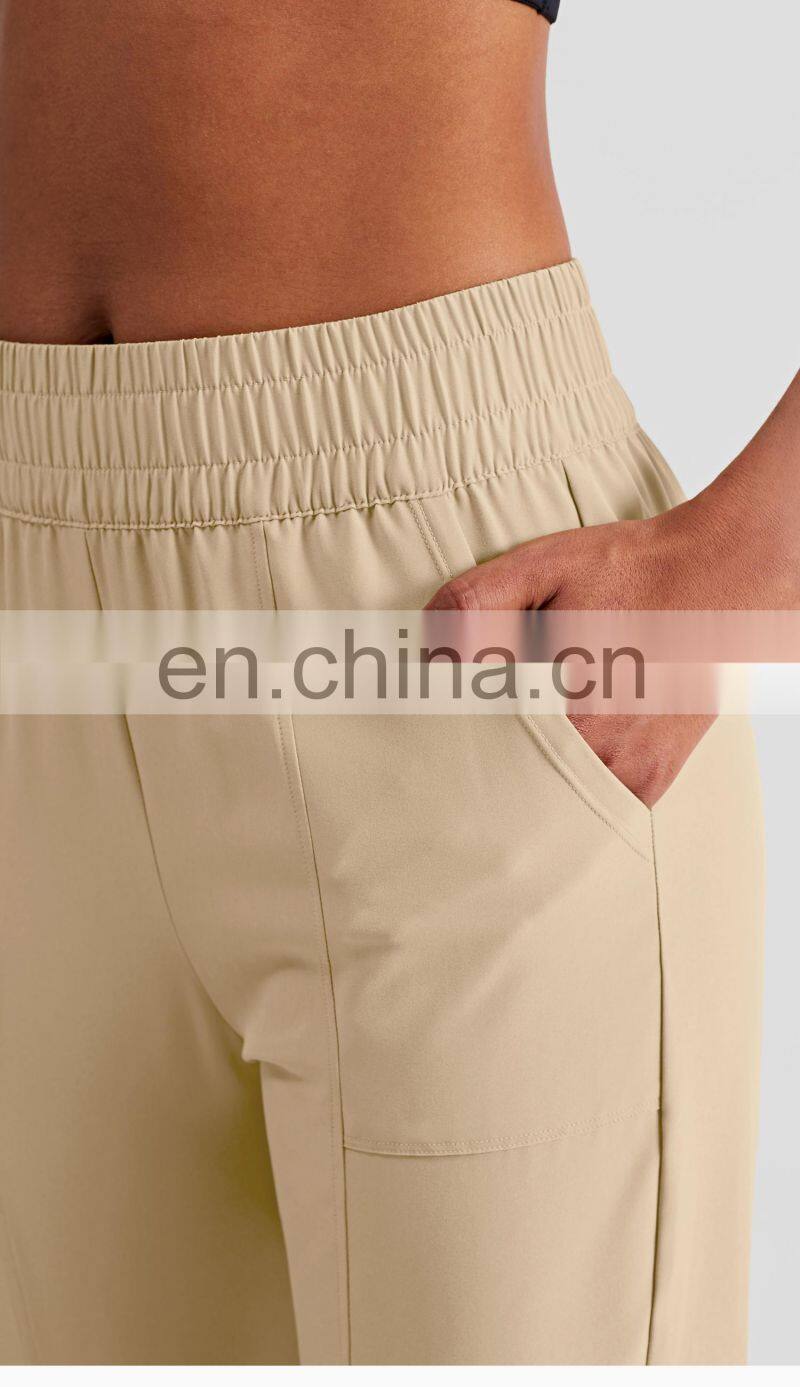 High Quality OEM Women Casual Joggers Pants Large Side Pocket Breathable Sweatpants