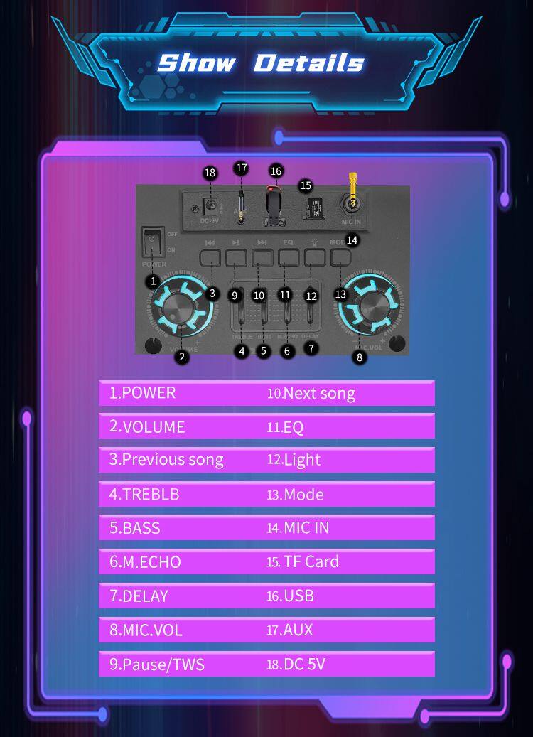 Sell well ZQS8232 40W power dual 8 inch speaker wireless bass sound party speaker with colorful lights