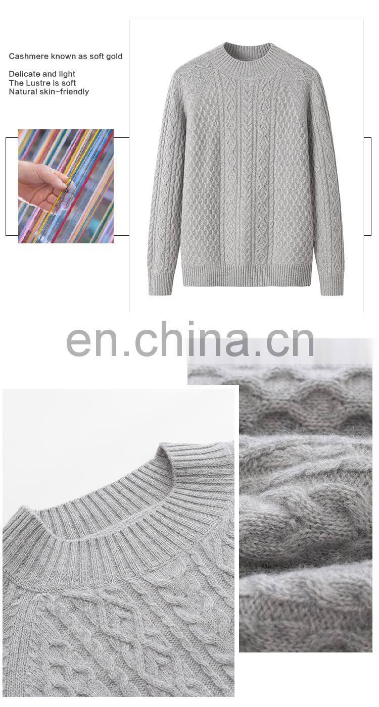 Women's 100% Cashmere Crew Neck Long Sleeved Chunky Cable Knit Casual Pullover Sweater Winter Season