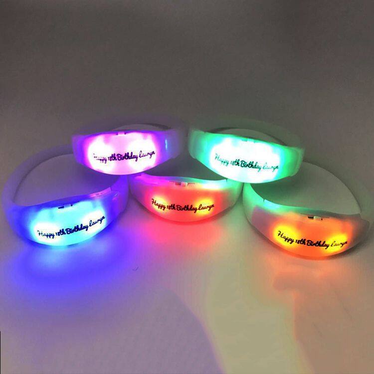 Big Concerts Party Favor LED Glowing Bracelets On Off Blinking Custom LED Wristband