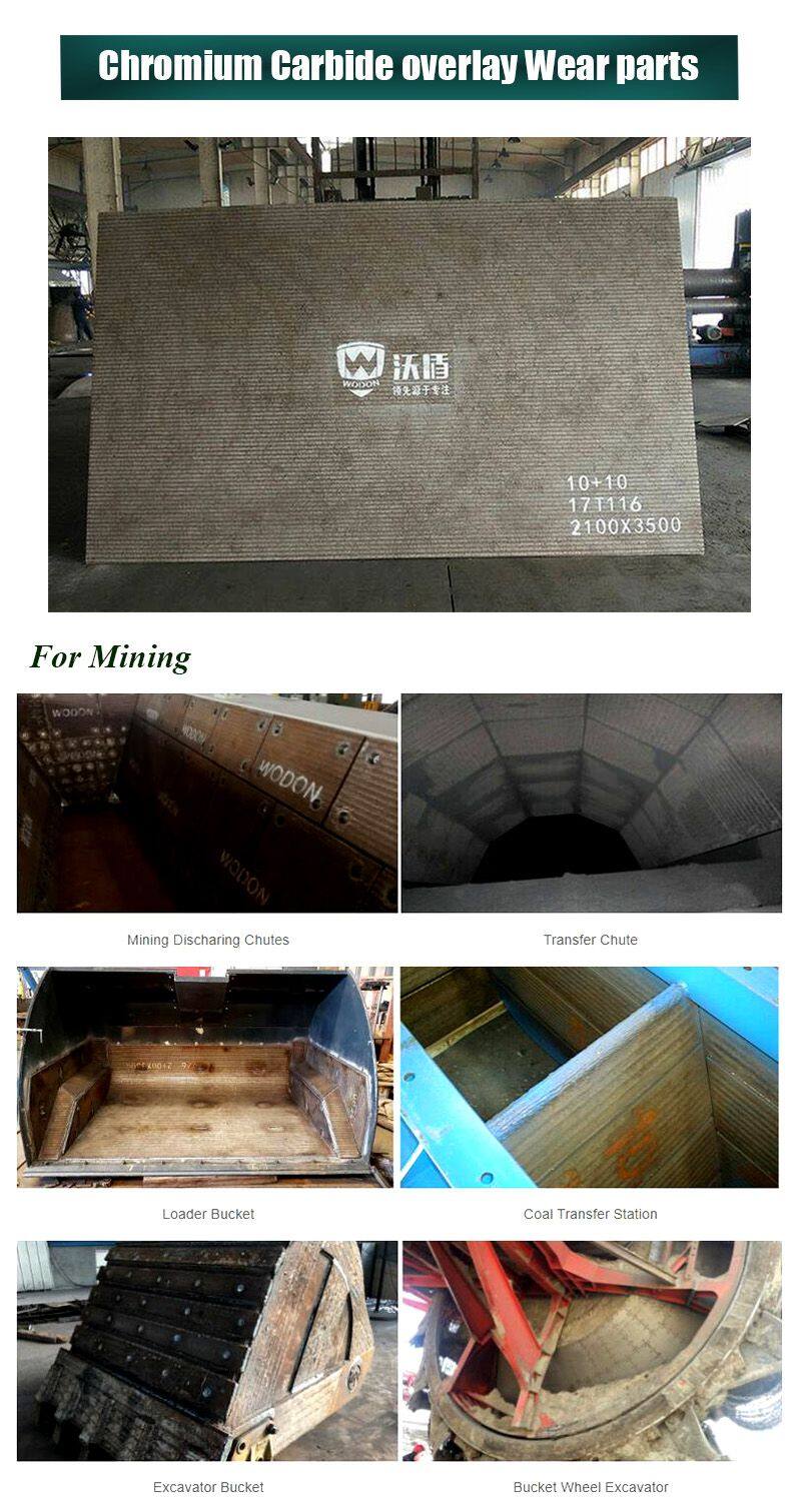 China chromium carbide overlay wear plate excavator crusher bucket liner