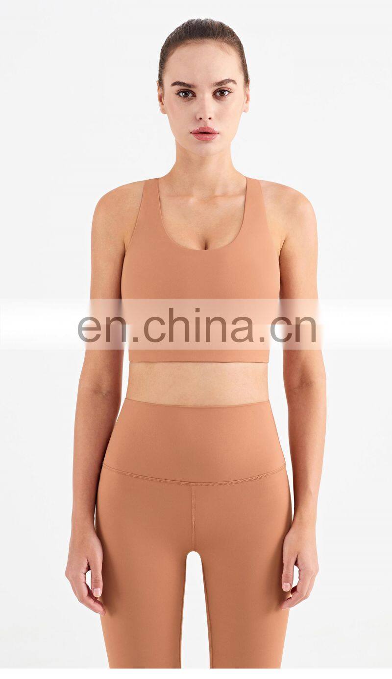 Designer Wholesale 2022 High Support Sport Bra Hollow Cross Back Sport Top Sports Bra Women