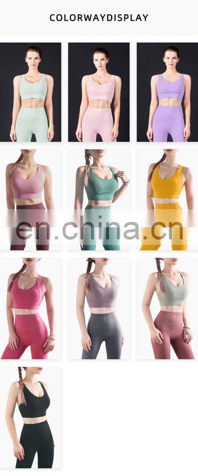 High Support Sports Bras With Back Buckle for Women High Quality Yoga Bra Fitness Sport Bra Top