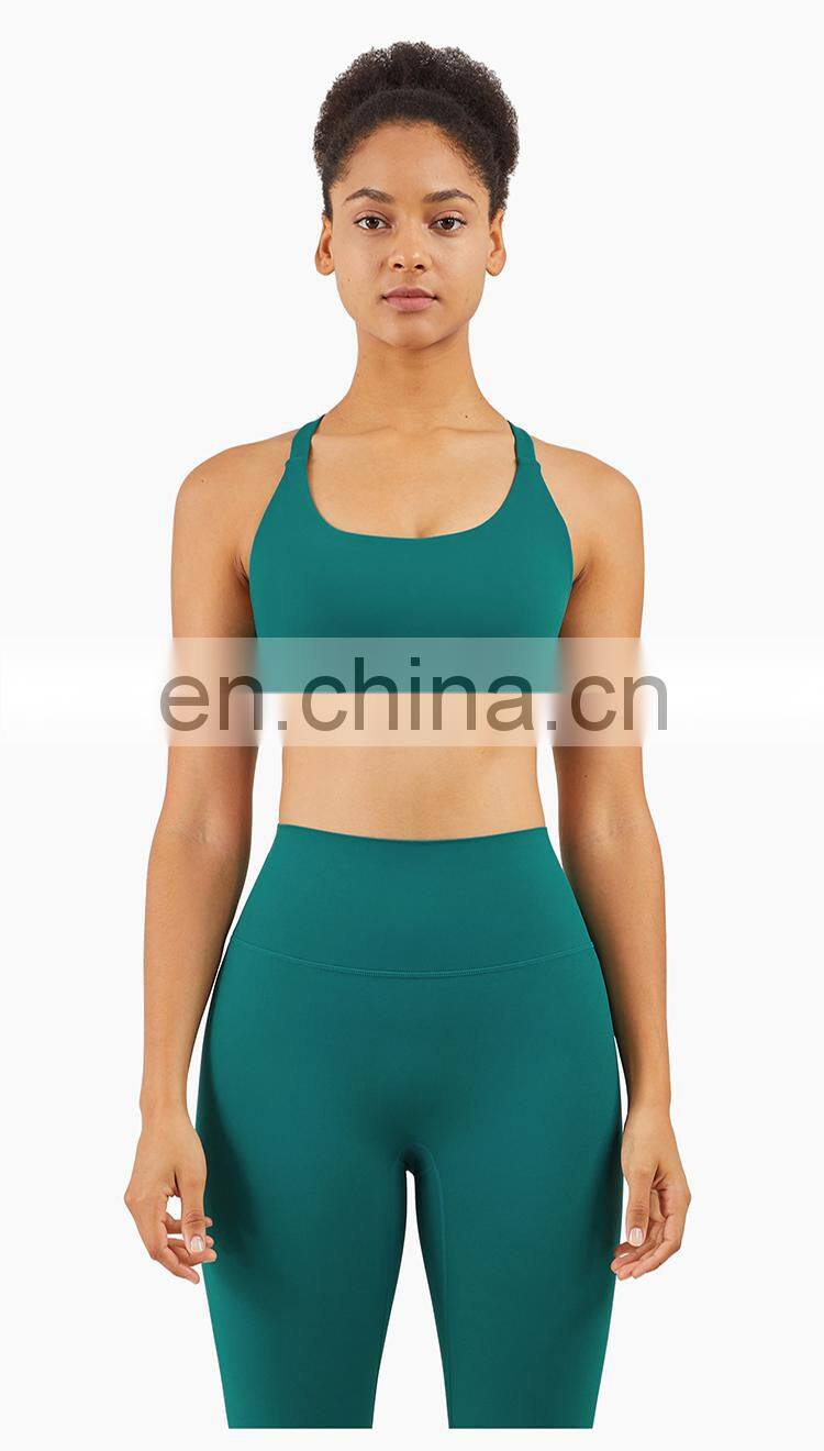 2022 Hot Sale Plus Size Women Hallow Out Back Sexy Sports Bra Custom Top Fitness