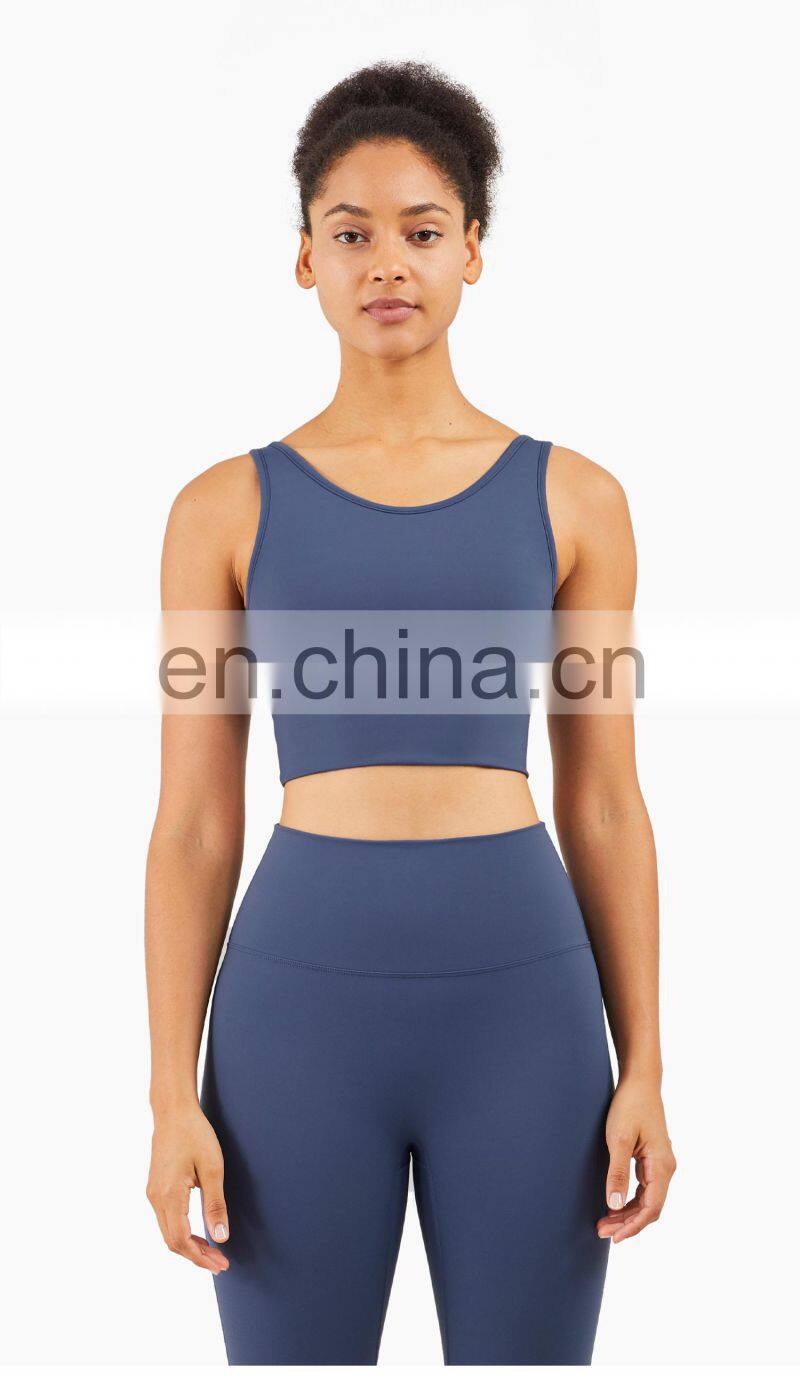 2022 New High Impact Sports Bra With Deep U Back Top Fitness Custom Logo For Women