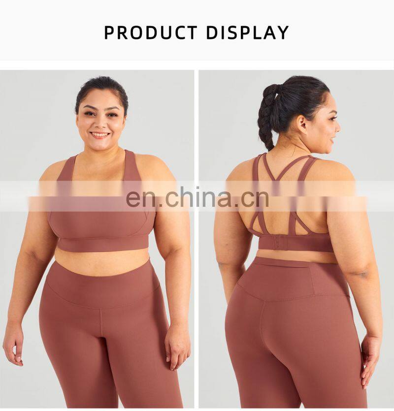 2022 Women Back Buckle Adjustable Sports Wholesale Bra Plus Size Sexy Gym Yoga Top