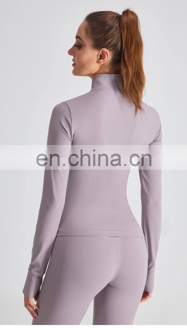 Christmas 2022 Custom Logo Sport Wear Thumb Holes Gym Jacket Women Long Sleeve