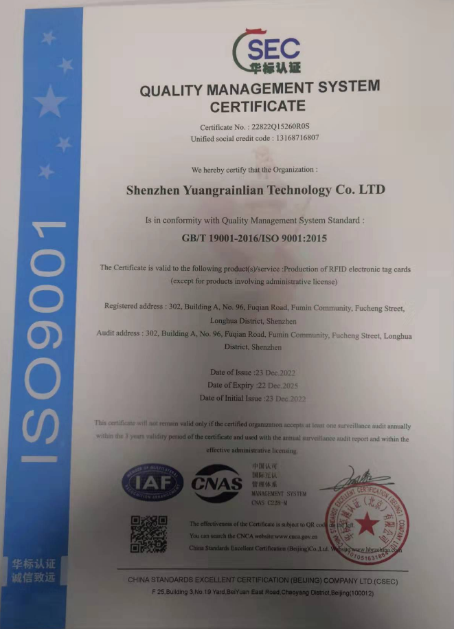 QUALITY MANAGEMENT SYSTEMCERTIFICATE