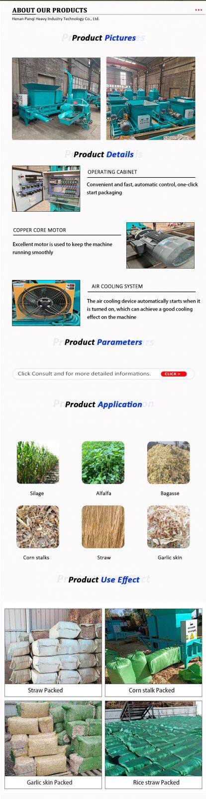 Automatic Corn Straw Hydraulic Baler Set Green Yellow Storage Compression for Hay Farm Sawdust Garlic Skin Sawdust New Engine