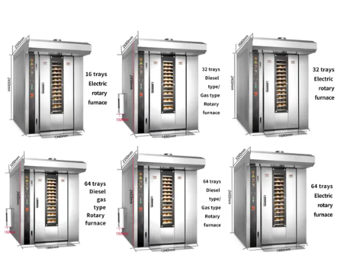 Industrial Electric Gas diesel Rotary Baking Oven for Biscuit Cookie Cake Bread