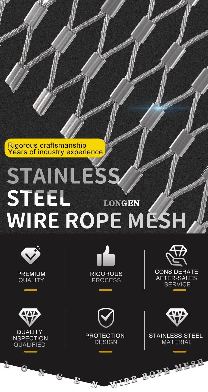 Zoo-specific Ecological Mesh/Tiger Enclosure Mesh/hand-woven Stainless Steel Rope Mesh