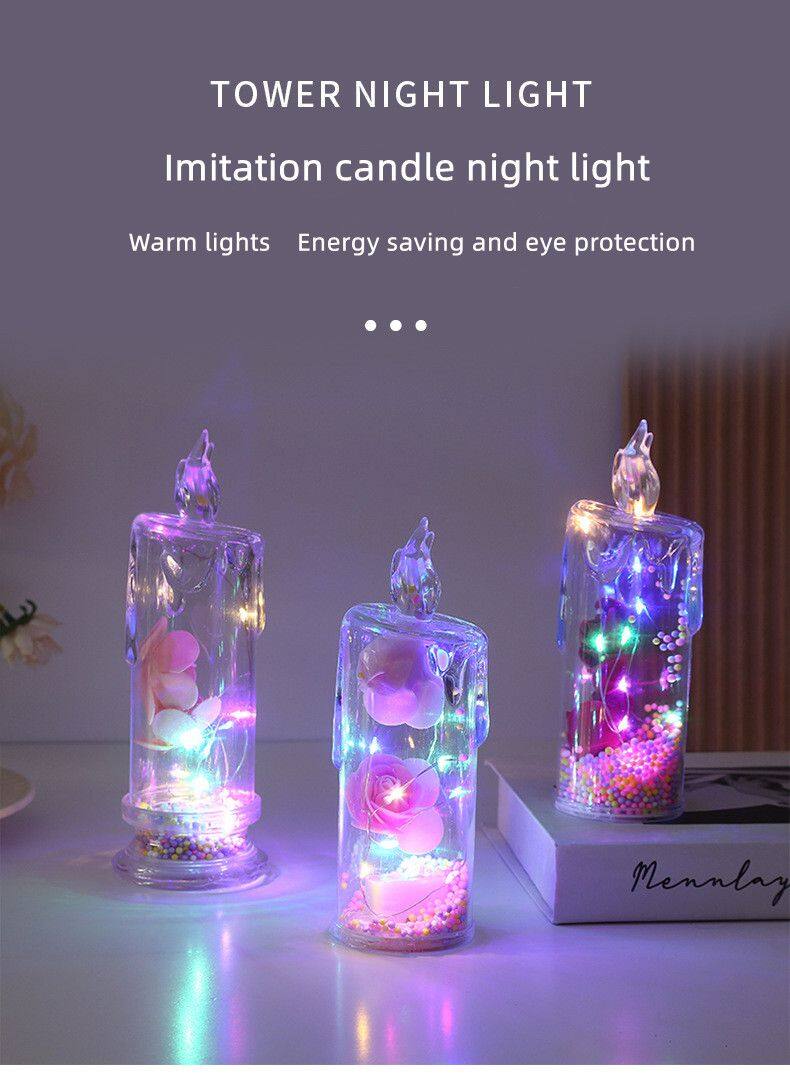LED Electronic Candle Light Valentine's Day Creative Atmosphere Candle Light Night Light