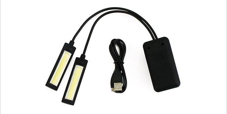 3 Brightness Double Arm Rechargeable AAA Battery charing gooseneck table lamp Easy Clip-on Reading Perfect for Bookworms & Kids