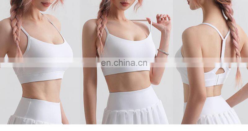 Factory Sale Nude Adjustable Sports Bra Fitness Gym Backless Women Crop Top