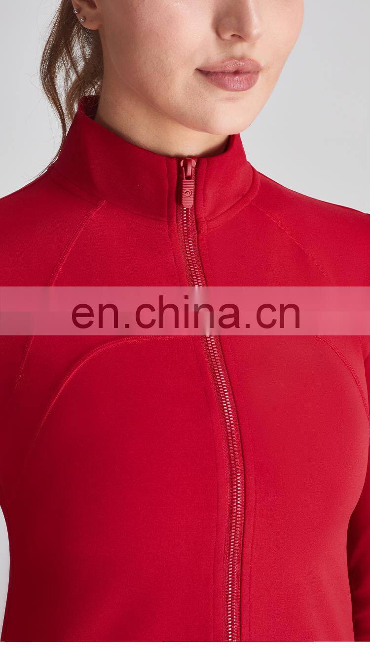 Christmas 2022 Custom Logo Sport Wear Thumb Holes Gym Jacket Women Long Sleeve
