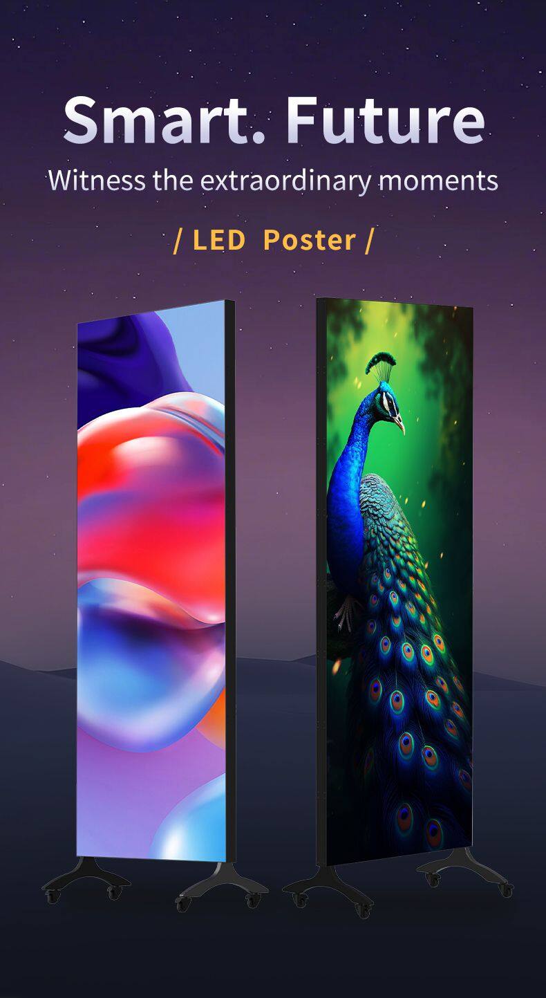 Super High Brightness Indoor Portable LED Display Double Side and Tri-Fold Poster Screen for Advertising