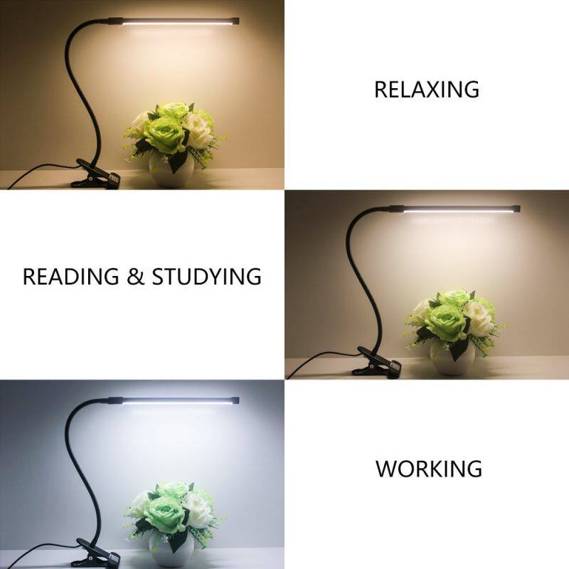 8W LED USB Desk Lamp Bedside Reading Book Light 3 Color Temperature Changeable