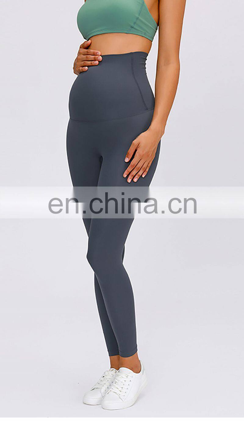 Maternity Super High Waist Workout Leggings Plus Size Nursing Pants Pregnancy Fitness Wear