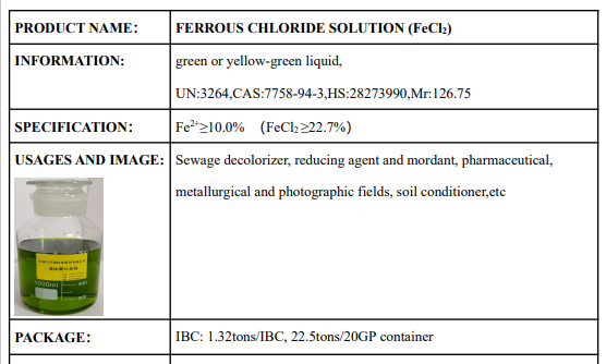 ferrous chloride solution