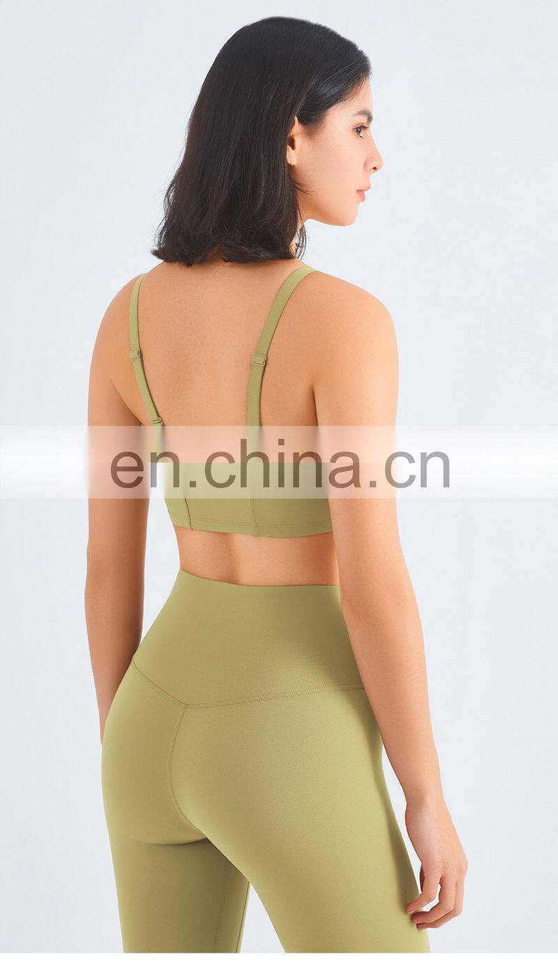Tik Tok Multi Color Adjustable High Impact Sports Bra Breathable Backless Gym Top