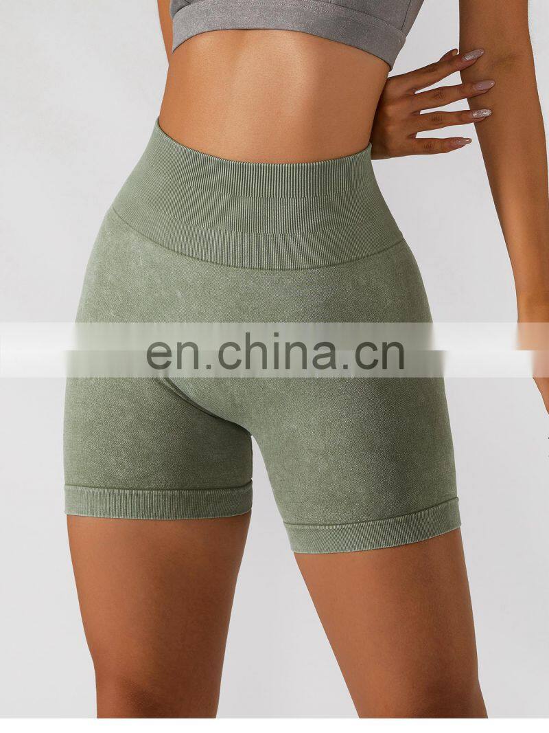 Hot Sale Gym Seamless Biker Shorts High Waist Yoga Scrunch Butt Leggings