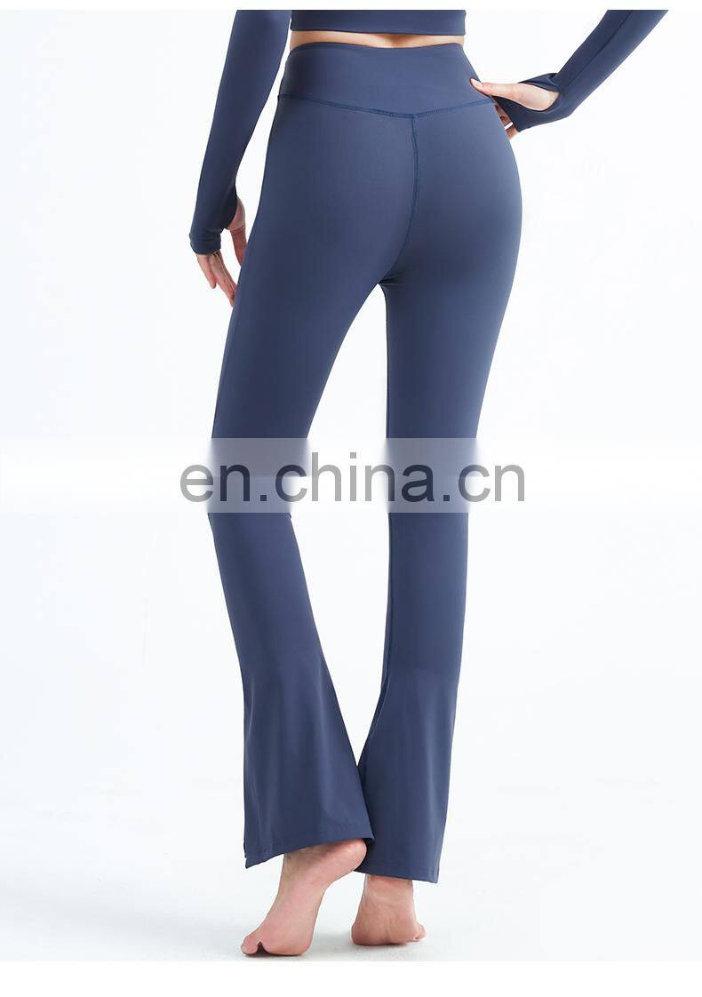New Arrival Yoga High Waisted Bootcut Flared Leggings Women Athletic Wide Leg Sports Pants