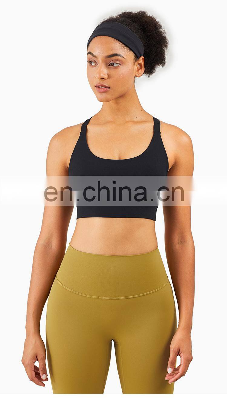2022 Hot Sale Plus Size Women Hallow Out Back Sexy Sports Bra Custom Top Fitness