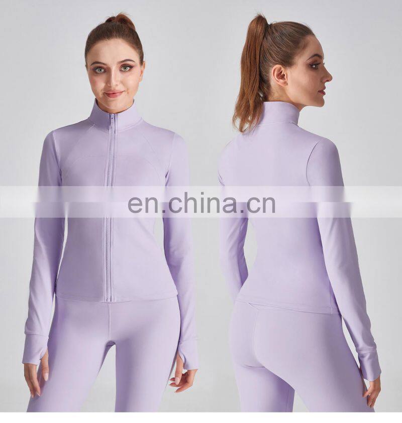 Christmas Women Thumb Holes Yoga Jackets Wholesale Gym Long Sleeve Slim Sport Wears