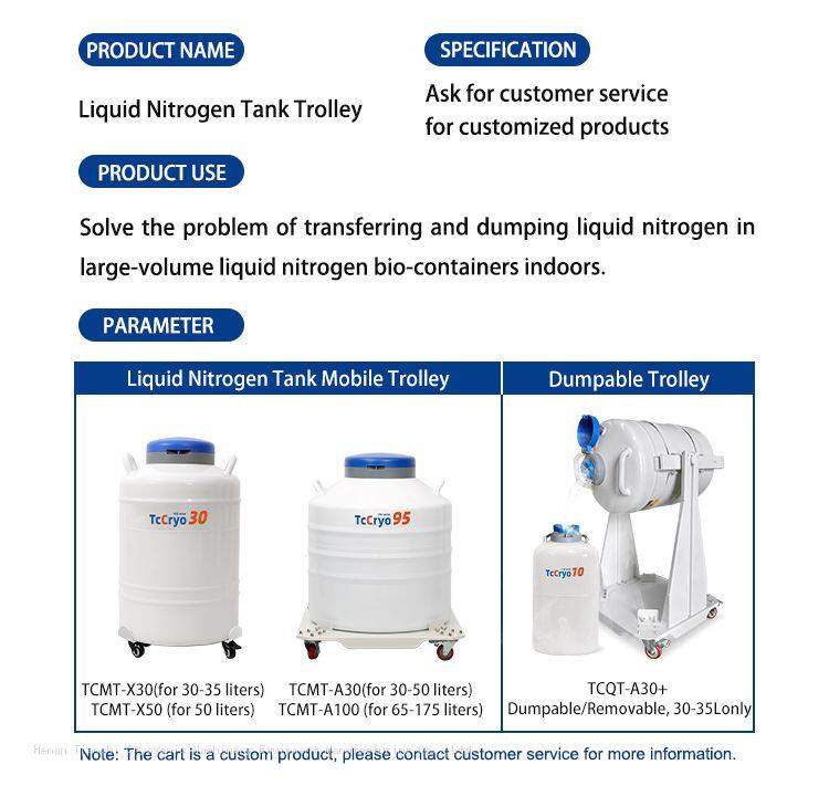 TcCryo Liquid Nitrogen Tank Trolley Accessories