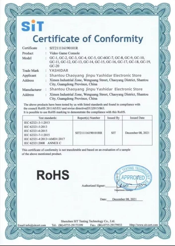 certificate of conformity 