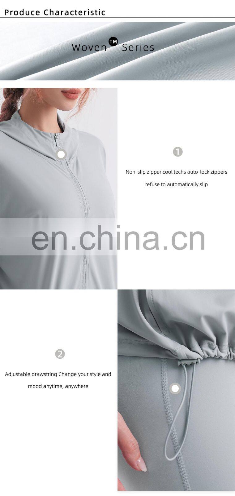 ECO Womens Sports Running Yoga Jacket Full Zip Track Turtleneck Gym Workout Top