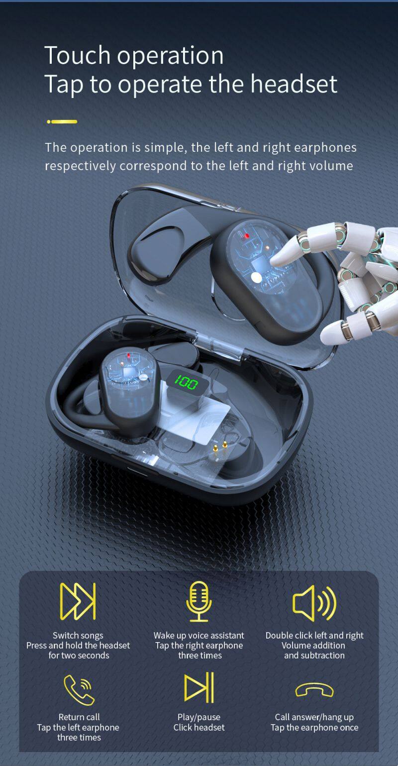 New Storage Box Earphone OWS Earphones Bluetooth Headphones Bluetooth Rotatable Speaker Hifi Airbuds Earbuds Wireless Sport Gift