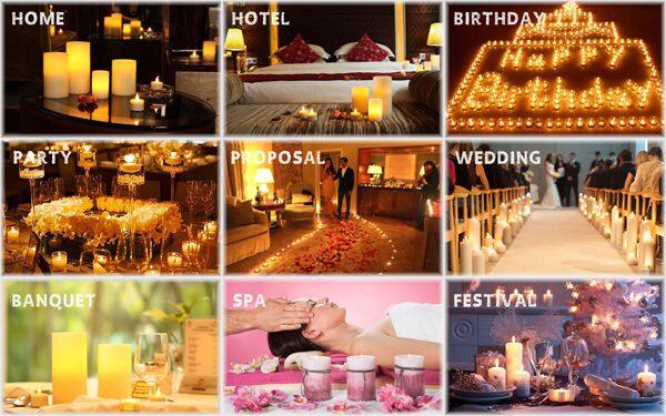 Small LED Bougie Drip Real Wax Taper Candles with Battery Operated