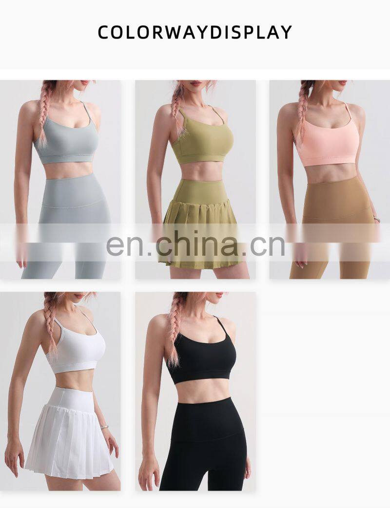 Factory Sale Nude Adjustable Sports Bra Fitness Gym Backless Women Crop Top