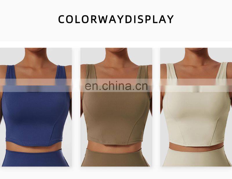 Factory Sales High Impact Sports Workout Bras Wide Straps Fitness Yoga Crop Tops