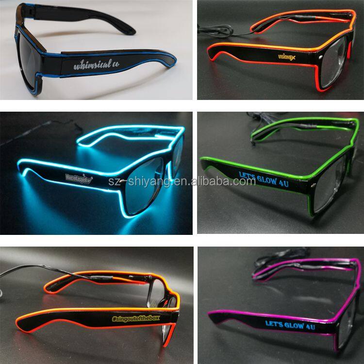 Party Decoration Bar Gift USB Charging Light up Party Glow Glasses Wholesale Flashing LED Sunglasses