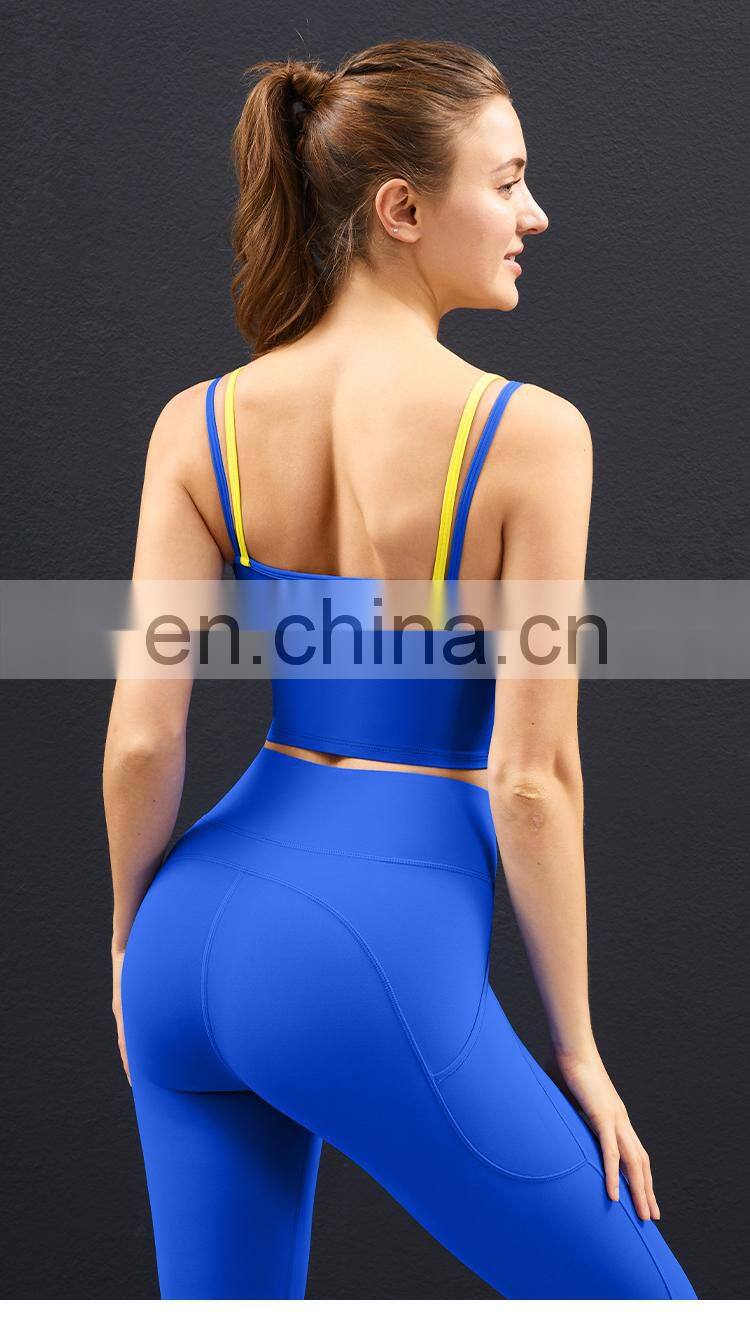 New Arrival Two-Color Stitching Yoga Bra Top Super Soft Sports Bras For Women Fitness
