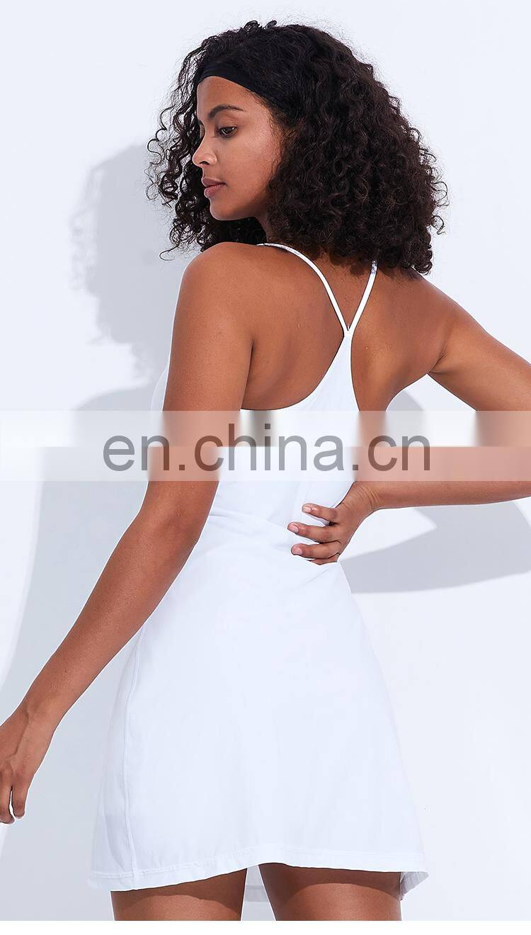 Women Golf Dress Y Back 2-in-1 Shorts Side Pocket Golf Tennis Dress Golf Skirt Comfort fabric