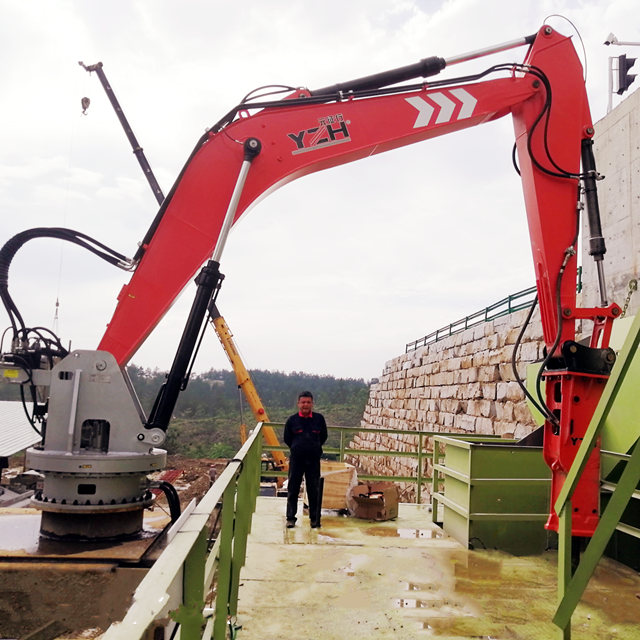 Stationary type pedestal rock breaker boom system1.png