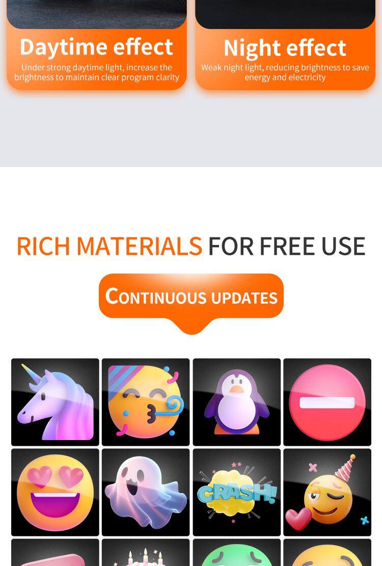 Super Bright Led Screen Led Scrolling Display Screen Sticker APP Programmable Soft Led Displays Flexible Led Screen for Car