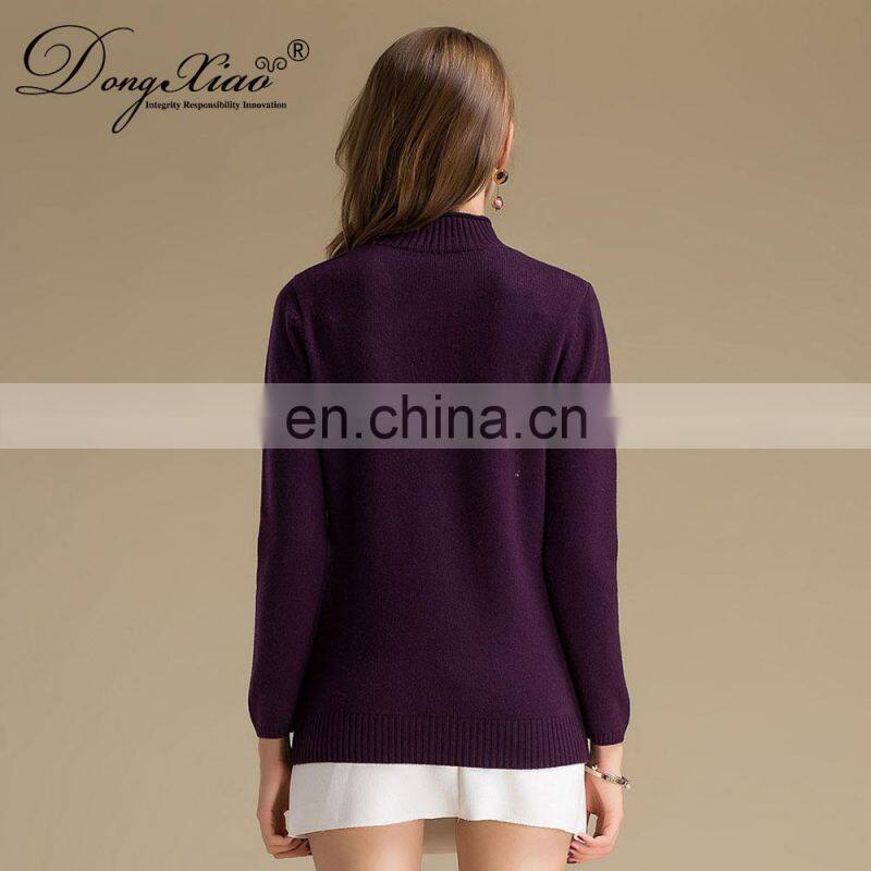 New Casual Women Sweaters Mongolian High Neck Chunky Cable 100 % Cashmere Sweater