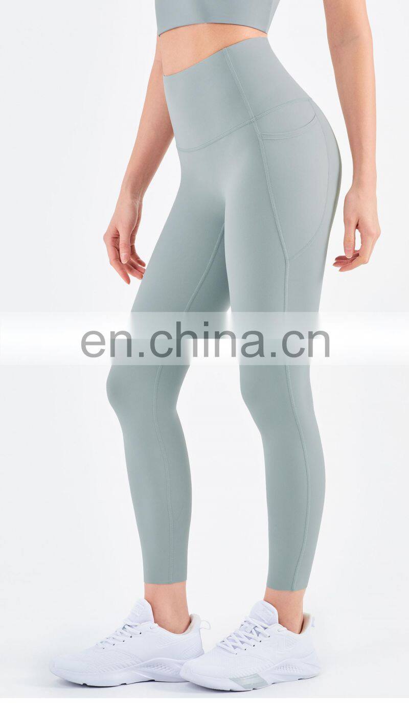 High Waist Yoga Leggings Women Recyclable Custom Gym Sports Pants With Pockets